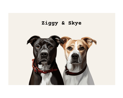Custom Pet Portrait - Two Pets