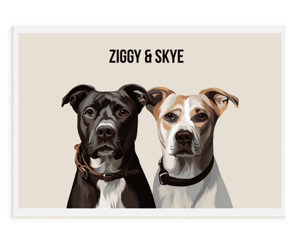 Custom Pet Portrait - Two Pets